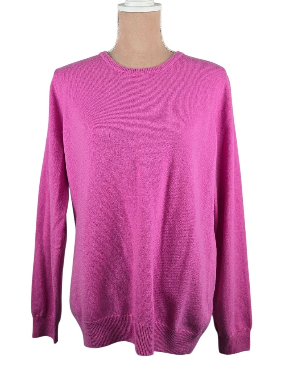 WoolOvers Cashmere Merino Wool Crewneck Sweater Knit Pullover Pink Large